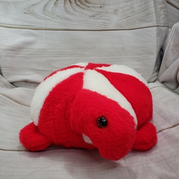 Vintage C&M Amusement Peppermint Candy Turtle 12 Inch Stuffed Animal Carnival - Picture 2 of 9